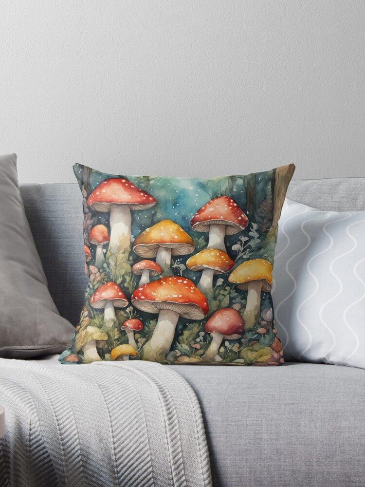 Whimsical Forest Reverie - Throw Pillow